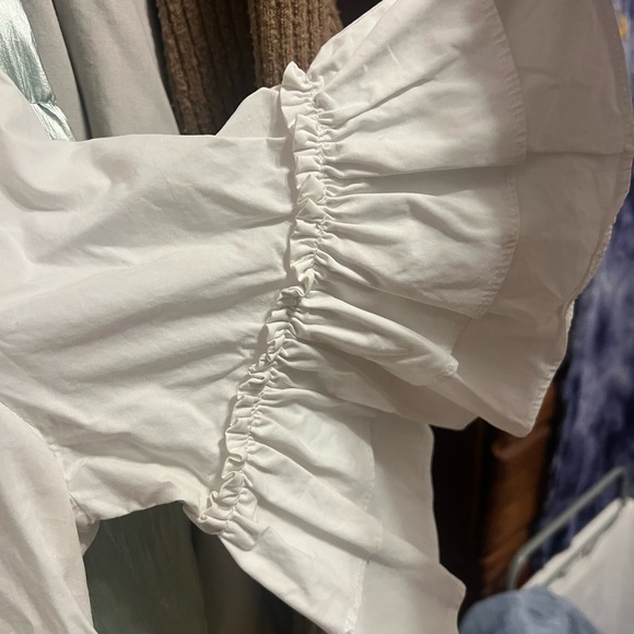 Apiece Apart New York Flutter Sleeve Blouse Top - Picture 4 of 5